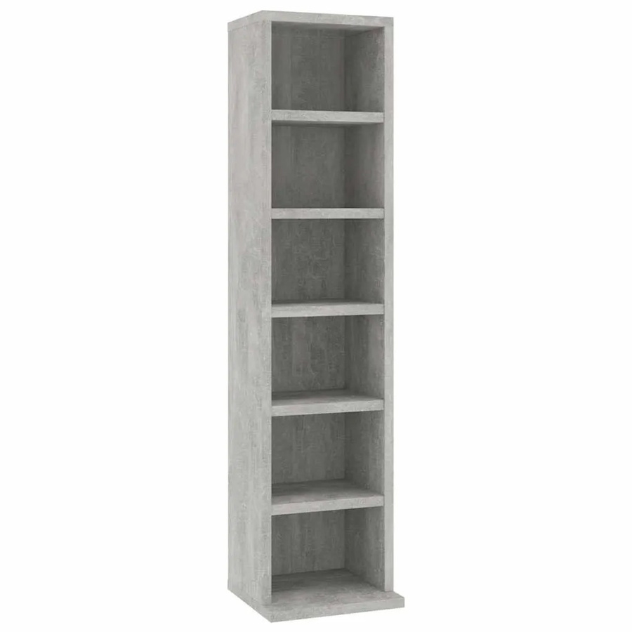 vidaXL CD-Schrank aus Holzwerkstoff in Betongrau, Wandmontage, B/T/H: 21 x 20 x 88 cm - Bild 2