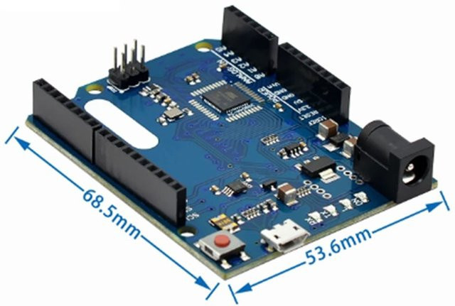 Leonardo R3 Entwicklungsboard ATMEGA32U4 für Arduino mit USB-C Anschluss in Blau - Bild 1