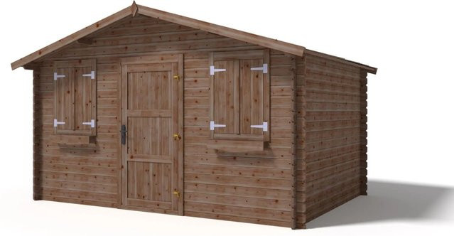 Altanka Gartenhaus Gerätehaus aus Fichtenholz in Braun, B/T: 4 x 3 m, 28 mm Wandstärke, imprägniert - Bild 1