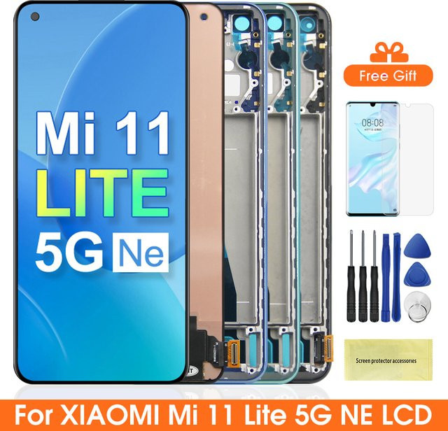 Xiaomi 11 Lite 5G NE LCD-Display mit Touchscreen und Rahmen-Digitizer-Baugruppe 6,55 Zoll Multicolor - Bild 1