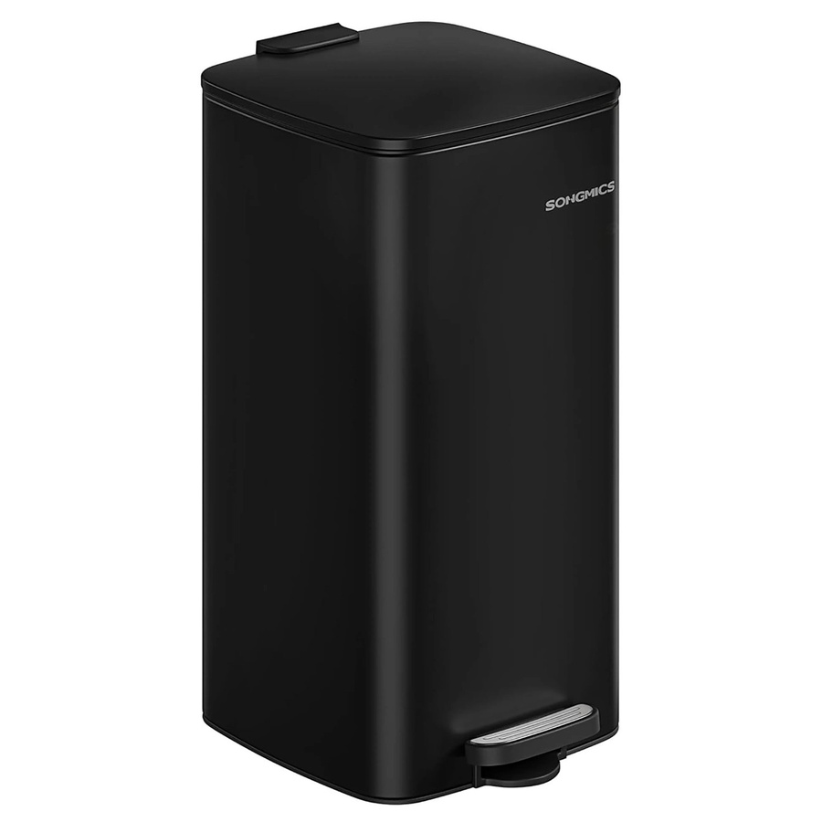 Songmics Mülleimer Punkool mit Offenhaltefunktion, Schwarz, 30 l - Bild 2