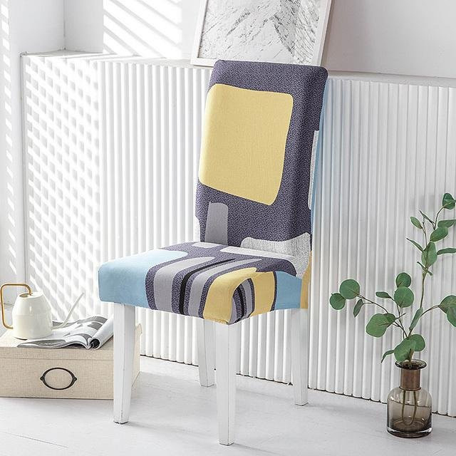 Yiran Furniture Elastische Stuhlhussen aus Spandex für Esszimmerstühle, Mehrfarbig - Bild 1