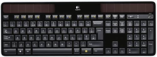 Logitech K750 Wireless Solar Keyboard Funk Tastatur Schwarz QWERTZ Deutsch mit USB-Empfänger und Bluetooth - Bild 1