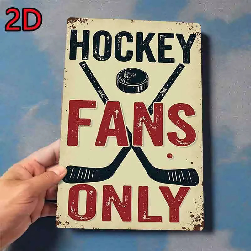 Vintage Eishockey Metallschild CIFBUY wasserdichte Wanddekoration in Mehrfarben - Bild 3