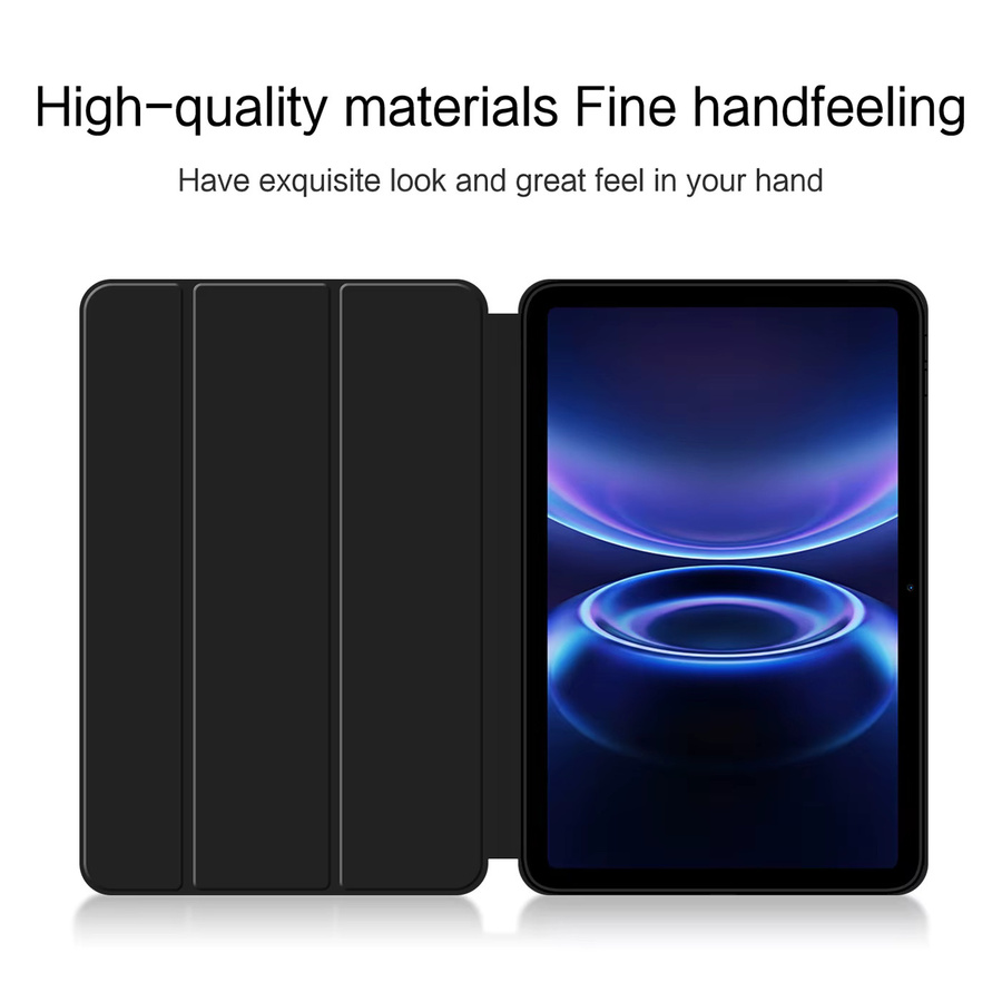 AJIUYU Tablet-Hülle für Xiaomi Redmi Pad SE 9,7 Zoll, dreifach faltbare Flip-Hülle aus PU-Leder mit Standfunktion und TPU Soft Shell, Schwarz - Bild 2