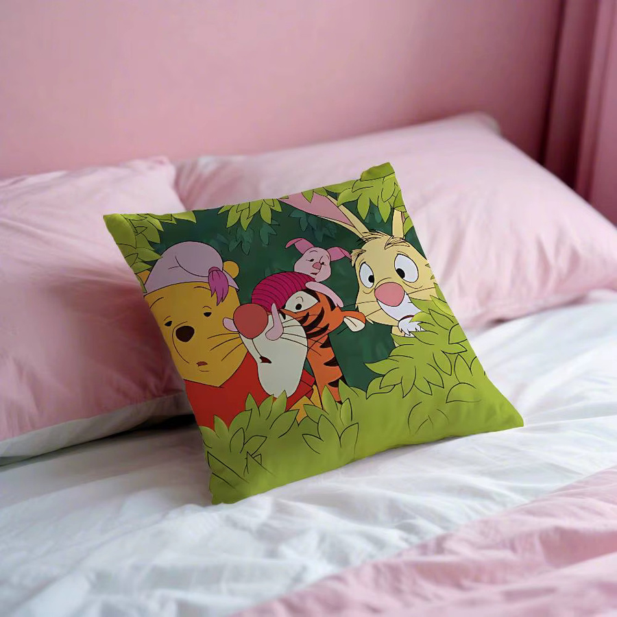 Mesuca Winnie Puuh Kissenbezüge mit klassischem Cartoon-Muster, quadratisch, Mehrfarbig, B/T/H: 40 x 40 x 40 cm - Bild 2