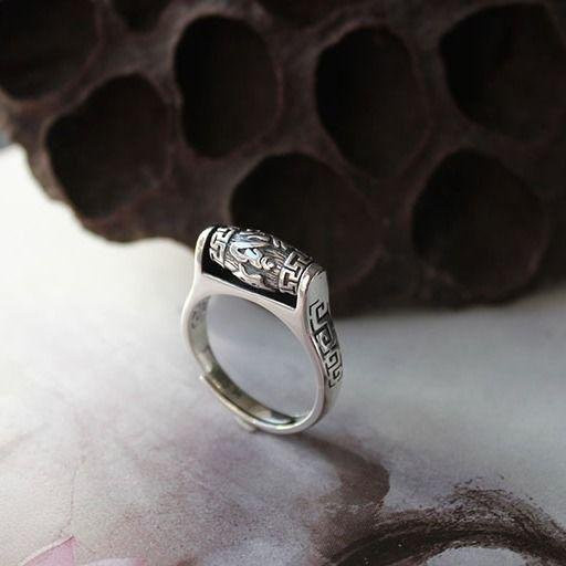 Mantra-Ring Silber, Damen, drehbar - Bild 1