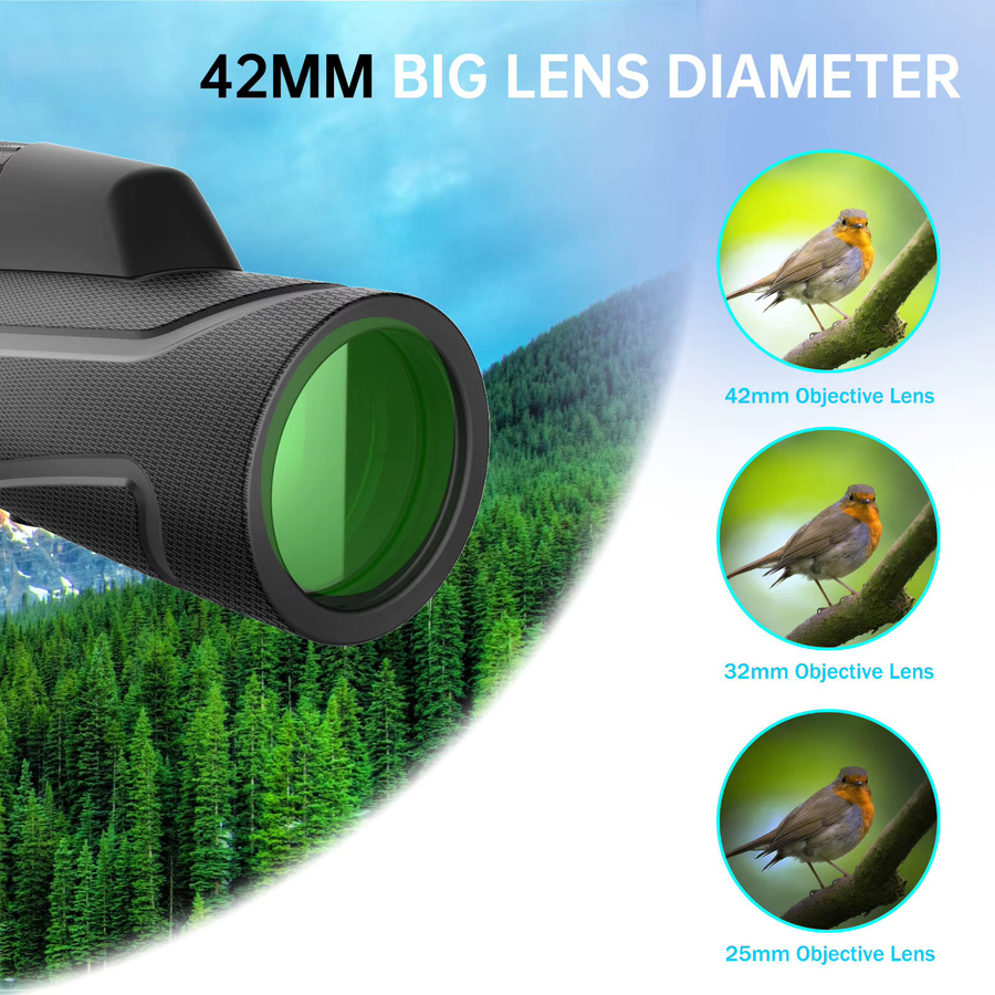Suncore 10x42 Monokular in Schwarz für die schnelle einhändige Zielerfassung - Bild 5