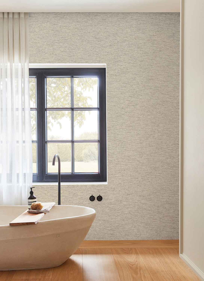 Omexco Tapete Essential LS704 in Grau mit abstraktem Textil-Design aus Vlies - Bild 1