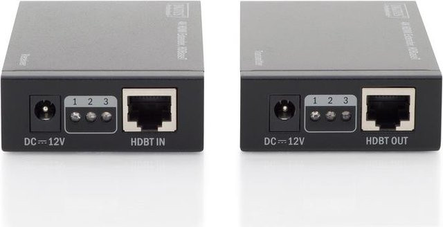 DIGITUS Professional 4K HDMI Extender Set DS-55500 HDBaseT Video Audio Infrarot Übertrager über RJ45 Netzwerkkabel bis 70 m Schwarz - Bild 2