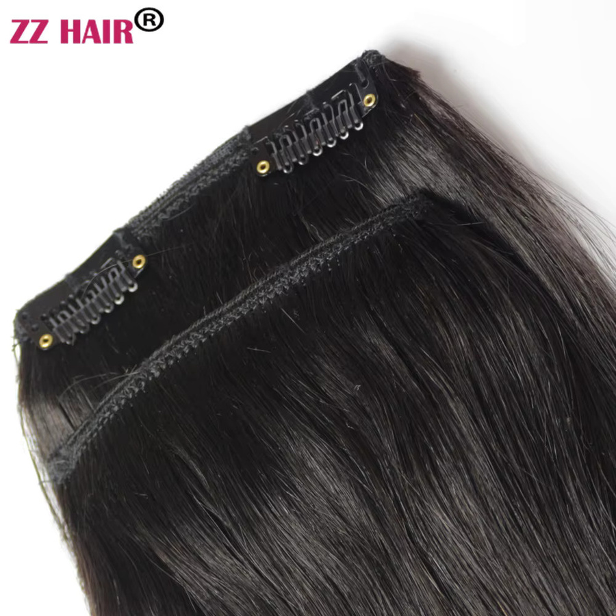 Zzhair Haarverlängerungen Clips-in, 2er Set, natürlich gerade, 16-24 Zoll - Bild 4