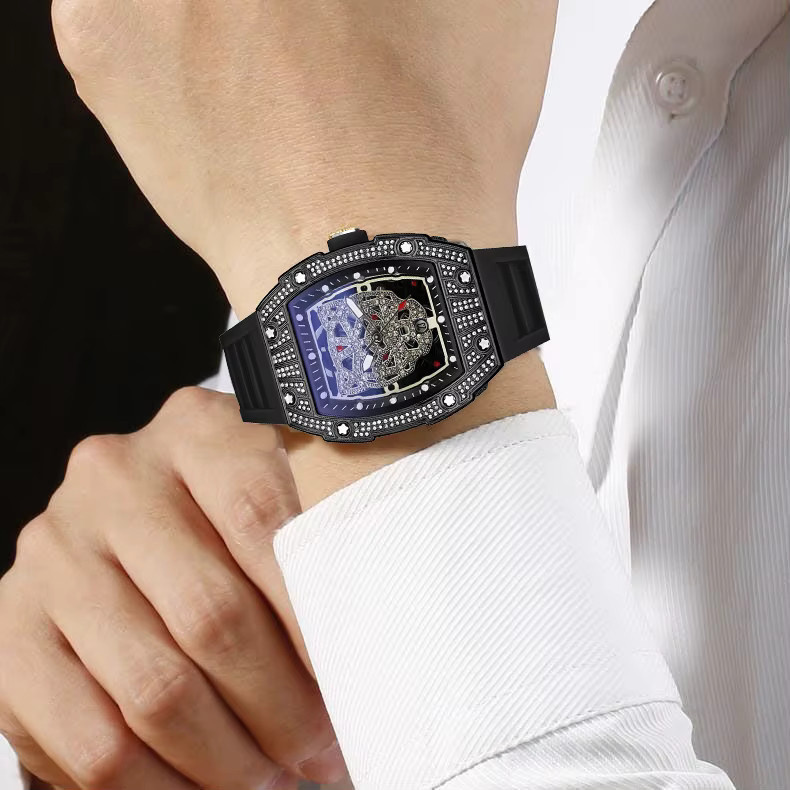 STARPERISH Armbanduhr Tonneau, Quarz, Edelstahl, Diamantbesetzt, Herren - Bild 5