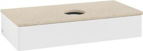 V&B Waschtischunterschrank Antao ohne Frontstruktur in Weiß lackiert, B: 100 cm, H: 19 cm, T: 50 cm - Bild 1