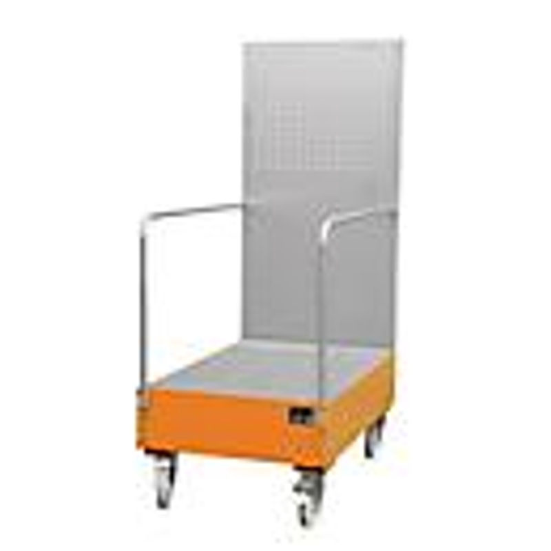 Bauer Südlohn Fahrbare Auffangwanne mit Lochplattenwand LPW 200-3 aus Stahl in Orange - Bild 2