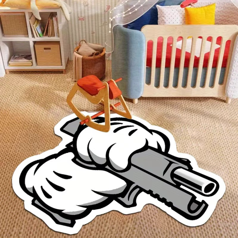 VIKAMA Teppich im Pistolen-Design, rutschfest und wasserabsorbierend für Wohnzimmer, Schlafzimmer und Spielzimmer - Bild 3