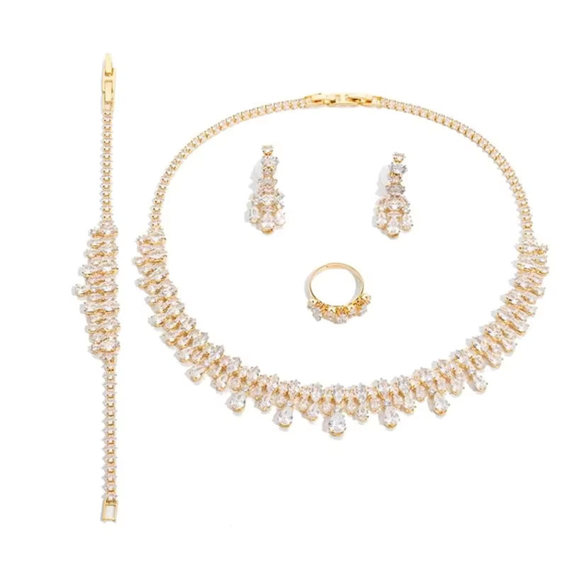 HADIYANA Schmuckset, Gold, Kristall, Damen, Hochzeit - Bild 2