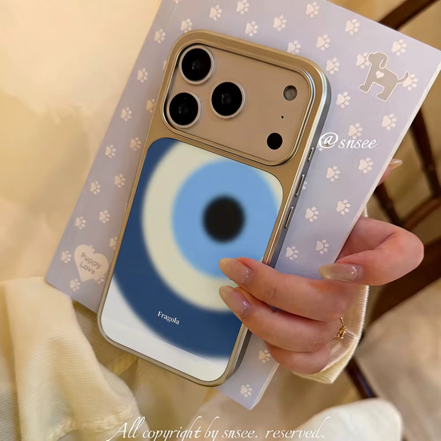 Transparente Handyhülle im koreanischen Stil für Apple iPhone 11 bis iPhone 17 Pro Max mit Augen-Design - Bild 2