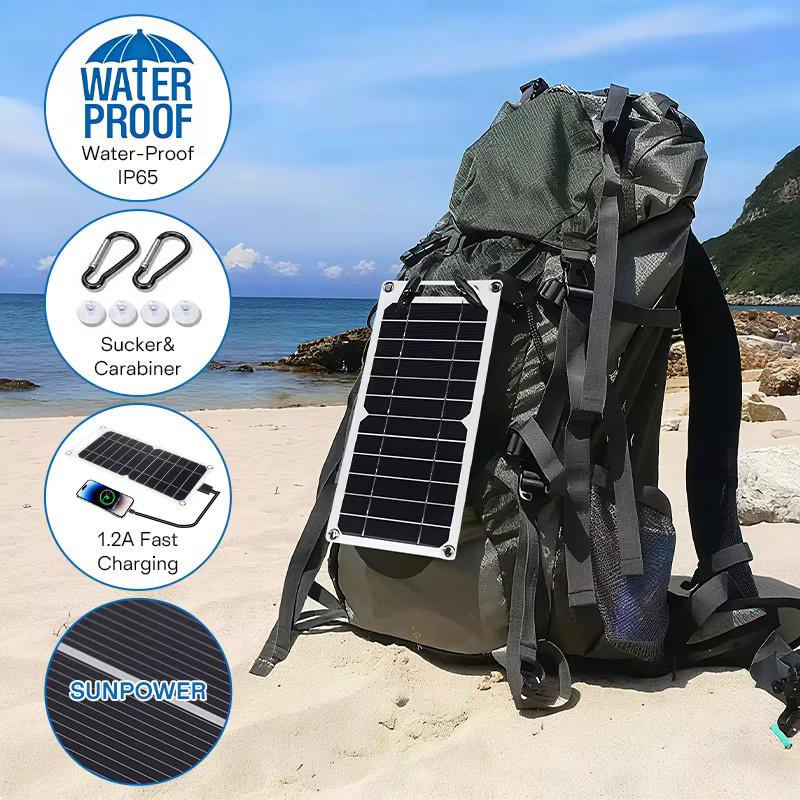 luxuglow 35W Sunpower Tragbares Solarpanel mit USB-Stabilisator für Powerbank und Smartphone, ideal für Outdoor, Camping und Wohnmobile - Bild 3
