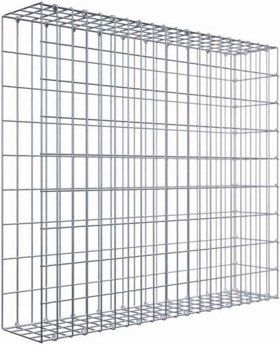 Gabiona Anbaukorb Typ 2 aus Stahl in Silbergrau, B/T/H: 90 x 100 x 20 cm, Maschenweite 5 x 10 cm - Bild 1