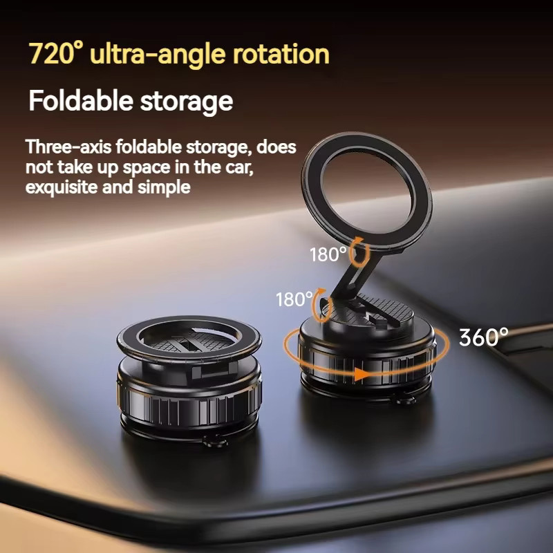 TONGDAYTECH Magnetischer Metall-Vakuumsauger Autotelefonhalter mit 360 Grad Drehung für Samsung und iPhone in Schwarz oder Silber - Bild 3