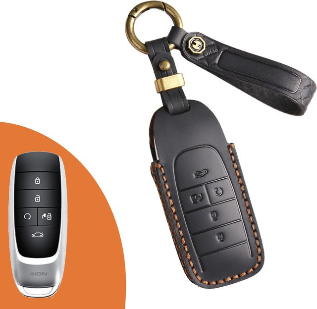 Schlüsselhülle für GAC New Energy AION V Hyun Charm 580 und Aion LX als Autoschlüsselanhänger in Schwarz, Blau oder Braun - Bild 1