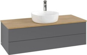 V&B Waschtischunterschrank Antao mit Beleuchtung, Eiche honigfarben lackiert, B/T/H: 120 x 50 x 36 cm - Bild 1