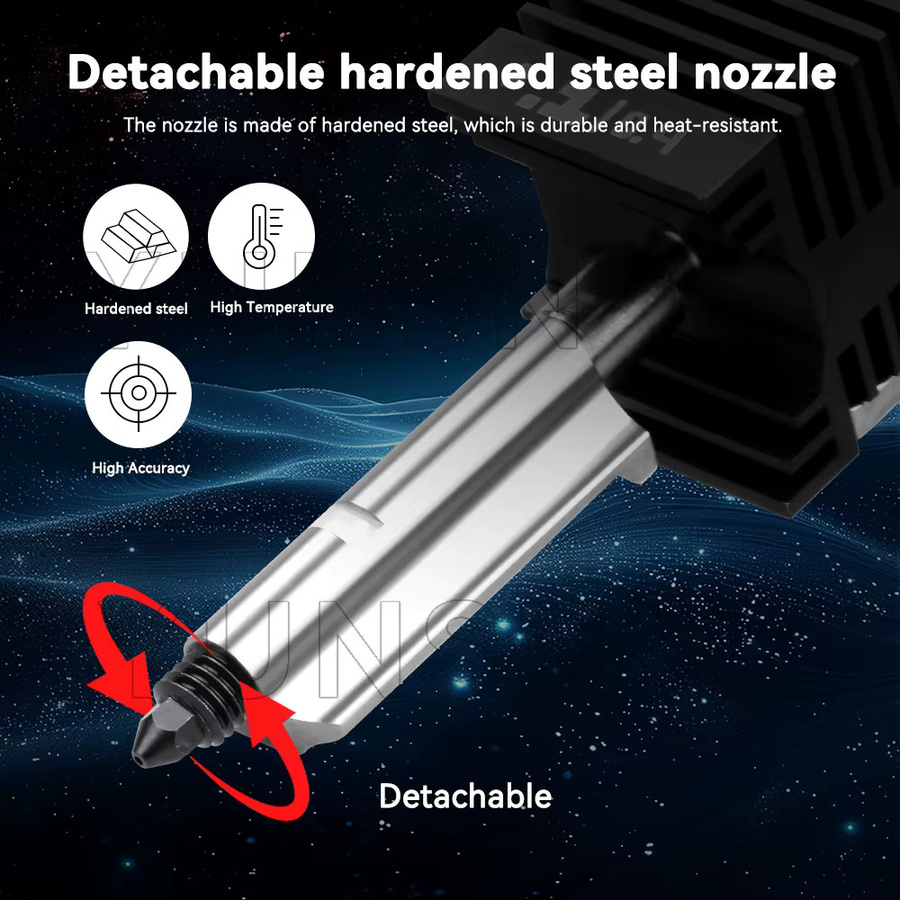 Bambu Lab P2S Verbessertes Hotend Kit mit abnehmbarer Düse für 3D-Drucker in den Größen 0,2mm, 0,4mm, 0,6mm und 0,8mm, Schwarz - Bild 3