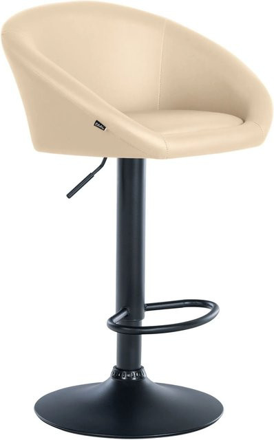 DELUKE Barhocker OSLO Tresenhocker mit Lehne aus Kunstleder in Creme und Schwarz - Bild 1