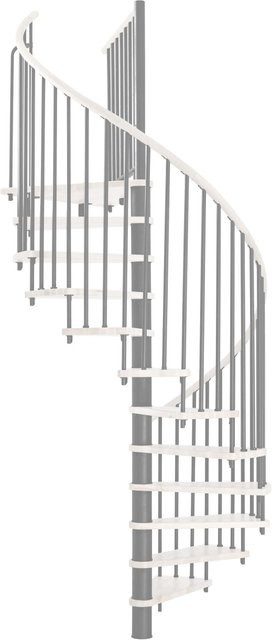 Minka Spindeltreppe Spiral Wood in Grau-Weiß mit 160 cm Durchmesser für eine Raumhöhe bis 305 cm - Bild 1