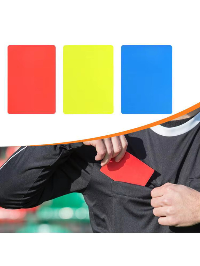 Tooyful Schiedsrichterkarten, PVC-Strafkartenset für Fußball, Rot, Gelb, Blau - Bild 4