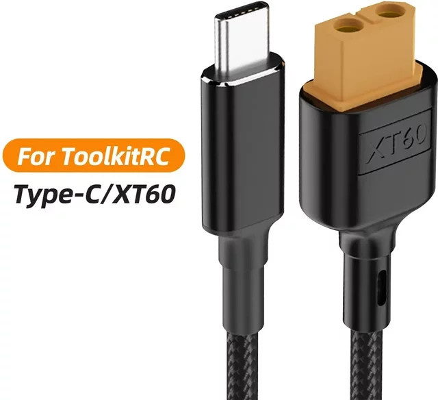 Toolkitrc USB C auf XT60 Konverter Ladekabel 100W PD Typ-C zu XT60 für Luftfahrt und Automodelle in Schwarz - Bild 1