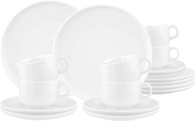 Seltmann Weiden Kaffeeservice Sento Home aus Porzellan, 18er Set, Weiß - Bild 1