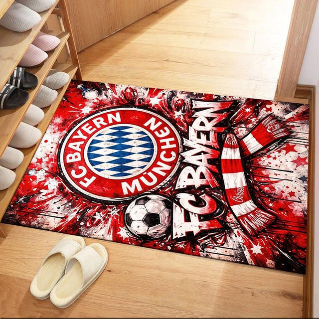 FC Bayern München UEFA Champions Square Teppich von LivSpaceVibe, rot, B/H: 60 x 40 cm - Bild 1