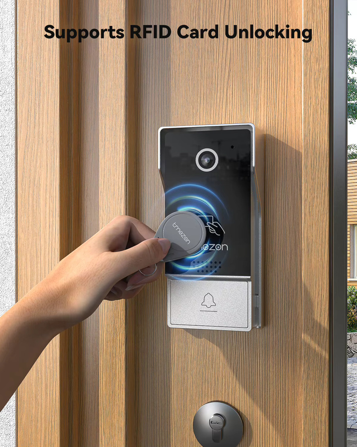 TMEZON 4-Draht Video-Gegensprechanlage mit 7 Zoll 1080P Touchscreen IP Video-Türsprechanlage Tuya und Fernentriegelung Y10-W11 - Bild 6