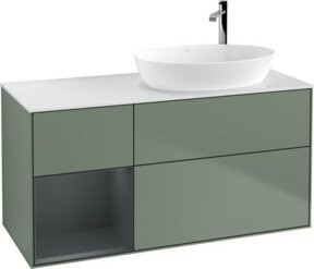 V&B Finion Waschtischunterschrank mit Wandbeleuchtung und Regal, lackiert, Breite: 120 cm, Tiefe: 50,1 cm, Höhe: 50,1 cm - Bild 1