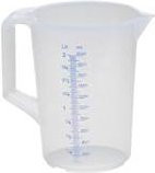 Hünersdorff Messkanne aus Polypropylen transparent mit 2000 ml Füllmenge und zwei Skalen - Bild 1