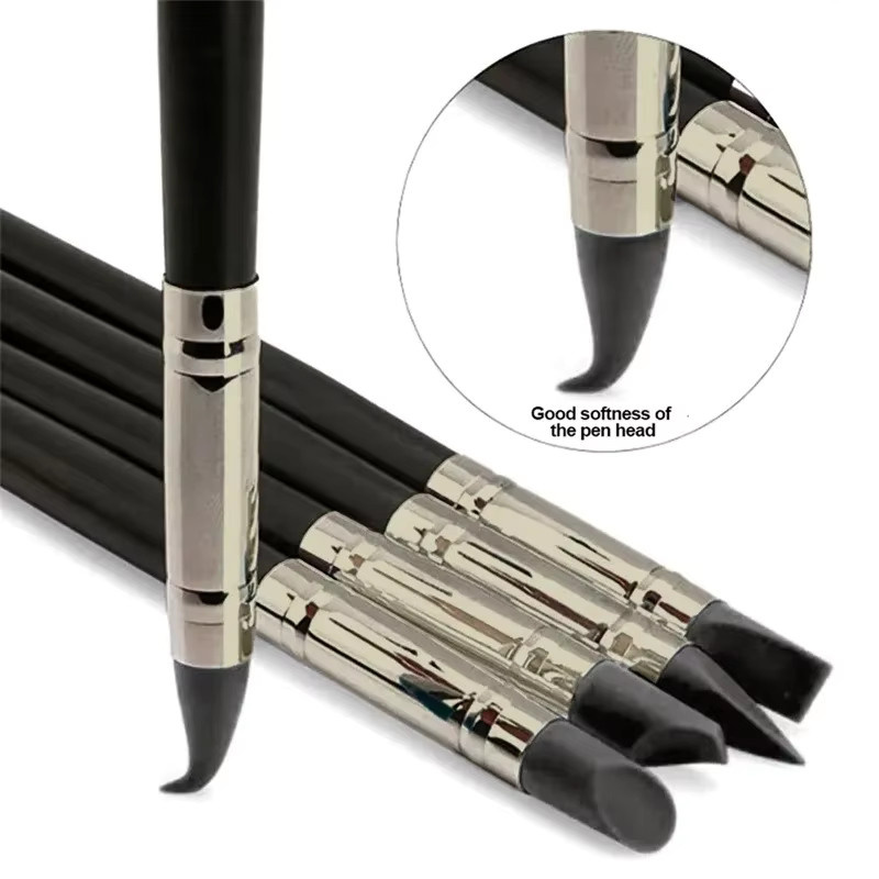 5er Set Silikon Modellierwerkzeuge für Ton, Keramik und Nail Art in Schwarz - Bild 4