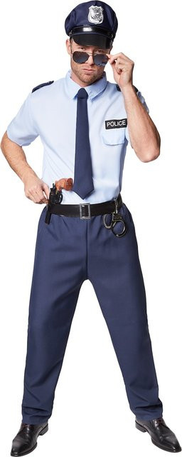 tectake Herrenkostüm Police Officer, Polizei, Blau - Bild 1