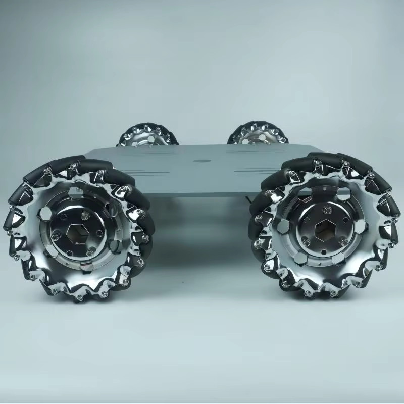 YoufangSmart Omnidirektionales Metall-RC-Auto, 4WD Mecanum-Rad-Trolley, Grau - Bild 4