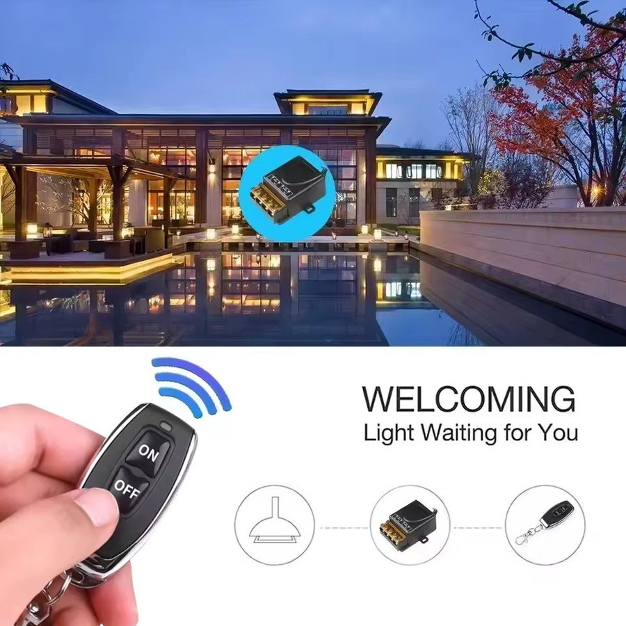 GGBEE Kabelloser Fernbedienungsschalter 433 MHz, AC 75–220 V, 30 A Relais für Wasserpumpenmotor und LED-Licht, Schwarz - Bild 2