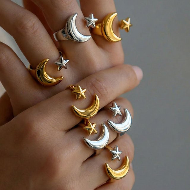 Yupsk Offener Ring, Edelstahl, Bicolor, Damen - Bild 1