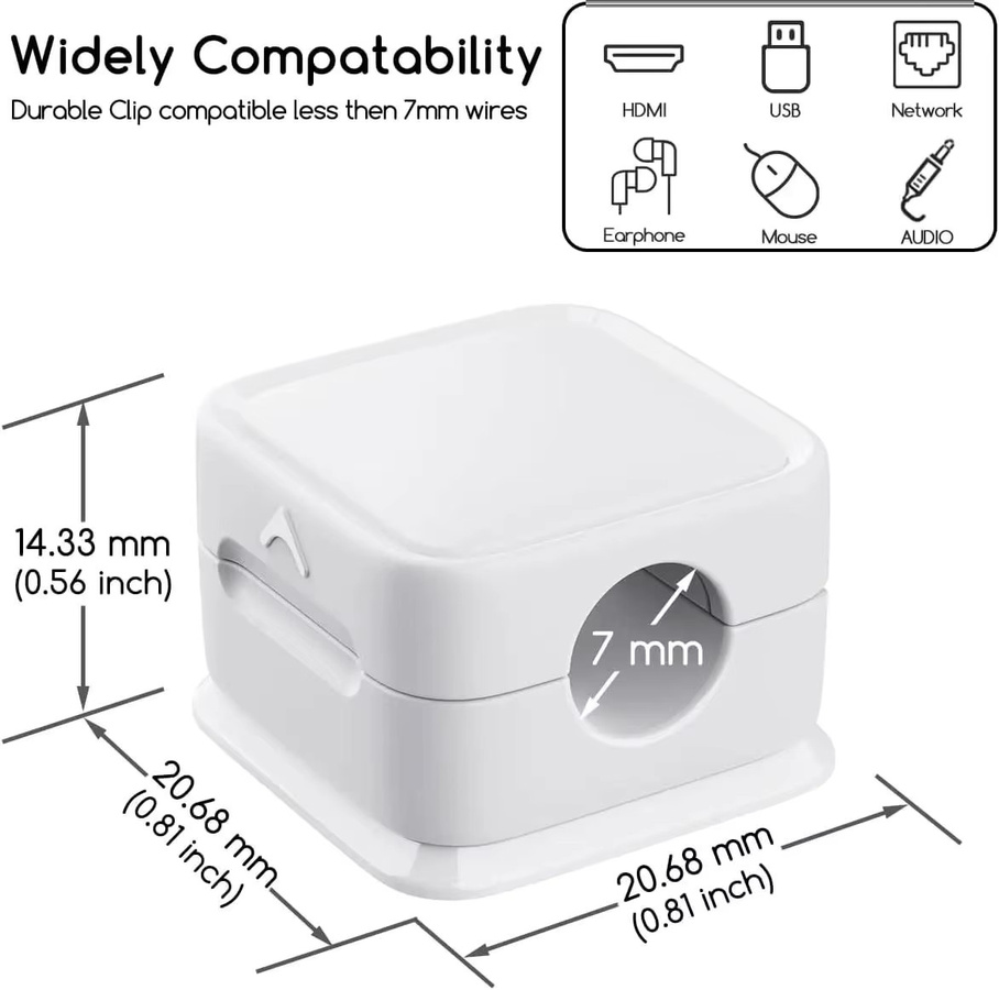 KAFNHCKA 6er Set Magnetische Kabel Clips in Schwarz, Einstellbare USB-C Kabel Organizer für Schreibtisch und Desktop - Bild 6