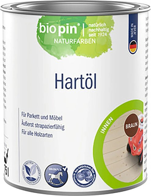 Biopin Hartöl Braun seidenglänzend 750 ml wasserabweisend und lebensmittelecht - Bild 1