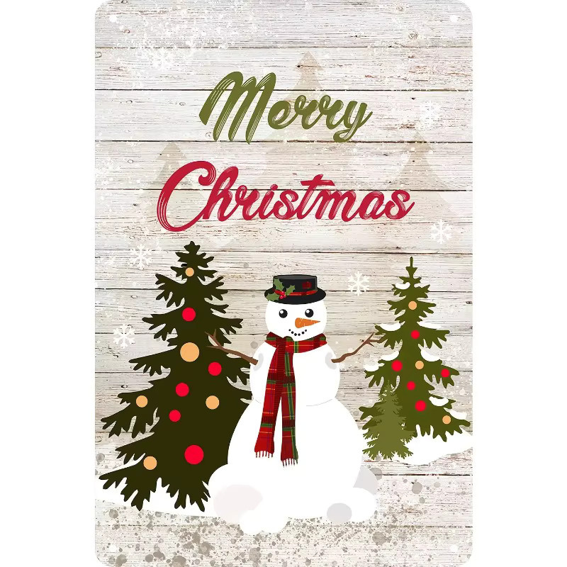 6er Set Potdemiel Metall-Blechschilder im Vintage-Weihnachtsdesign, rustikale Wandkunst aus Eisen in Mehrfarbig, Rechteckig - Bild 3