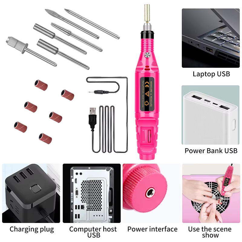 LNWPYH Elektrischer Nagelschleifer, Nagelbohrmaschine, Unisex - Bild 3