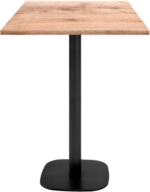 RestooTab Stehtisch Round quadratisch in Eiche Hellbraun mit schwarzem Gestell, B/T/H: 60 x 60 x 113 cm - Bild 1