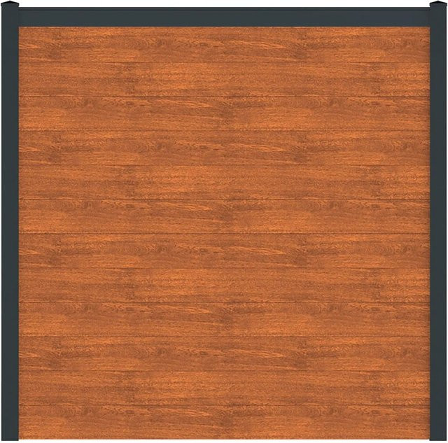 Vidual Sichtschutzzaun Snap 140 aus Aluminium in Light Oak, blickdicht, Aufdübelung, Höhe: 175 cm, Breite: 1422 cm - Bild 1