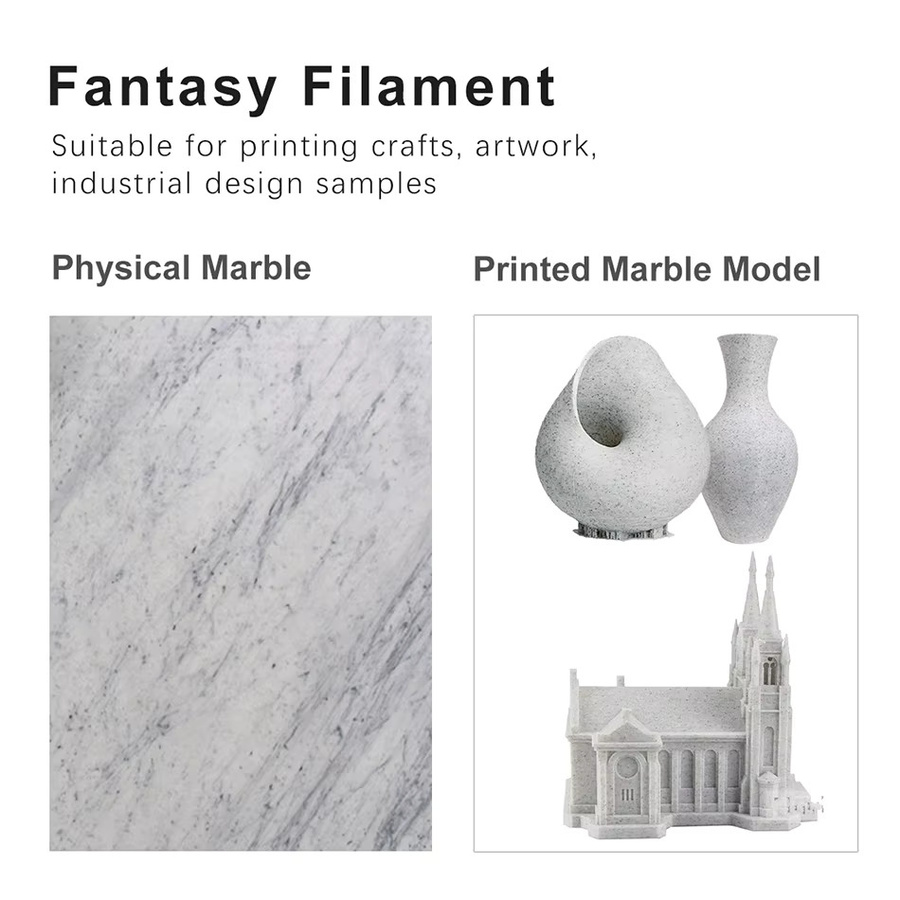 EasyThreed PLA 3D-Druckfilament 1,75 mm für FDM-Drucker in Silber, Schwarz oder Marmor - Bild 3