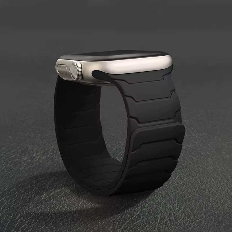 Uhrenarmband Silikon, Schwarz, Unisex - Bild 2