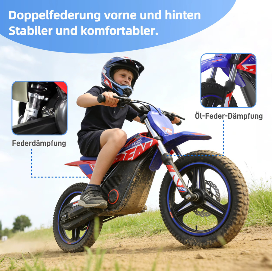 Vankel Elektrisches Kindermotorrad, Blau, ab 4 Jahre - Bild 5
